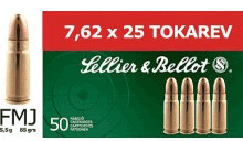 Sellier & Bellot 7.62X25mm Tokarev Ammunition – High Velocity 85 Grain Full Metal Jacket