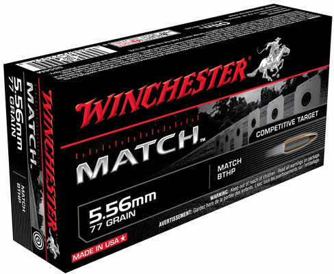 Winchester 5.56mm NATO 77 Grain Hollow Point Ammo, 20 Rounds