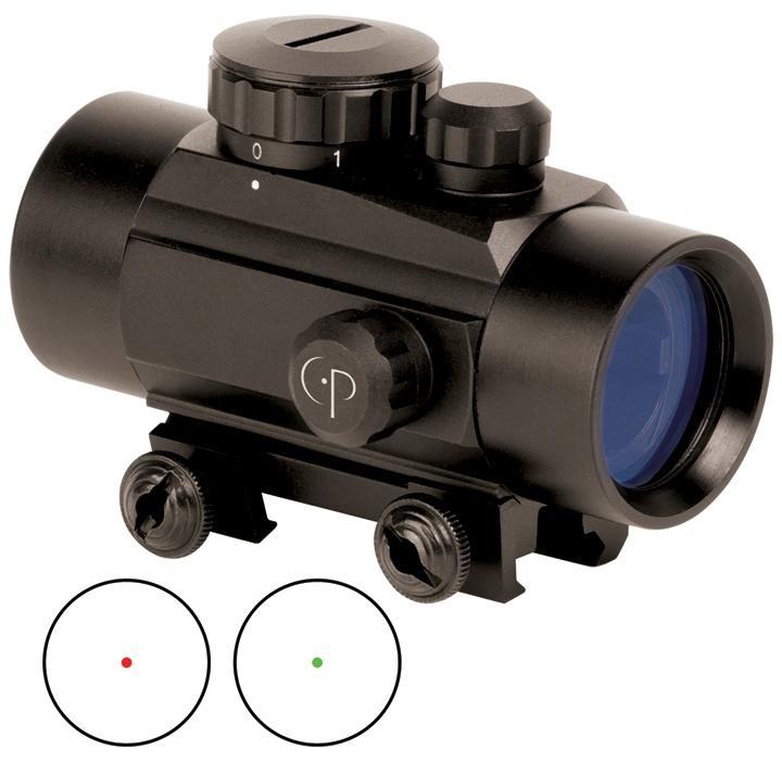 CROSMAN CORP Reflex CROSMAN CORP Crosman Center Point Red/Green Dot with Integral Picatinny Mount - 1x30mm 3 MOA - Matte