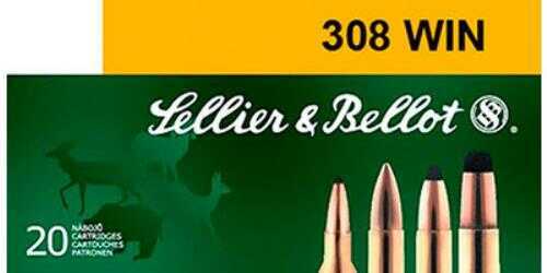 Sellier & Bellot 308 Winchester 150 Grain Soft Point Ammo, 20 Rounds