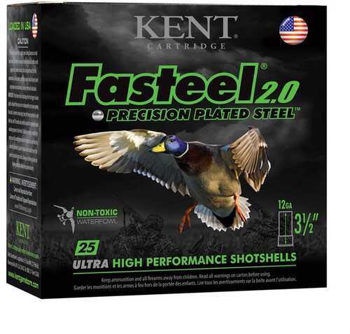 12 Gauge 25 Rounds Kent Cartridges Fasteel 2.0 Size Four
