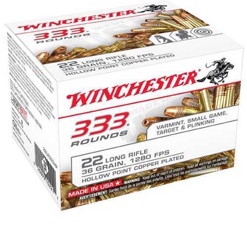 Winchester 22 Long Rifle Ammunition - 333 Rounds of 36 Grain Hollow Point