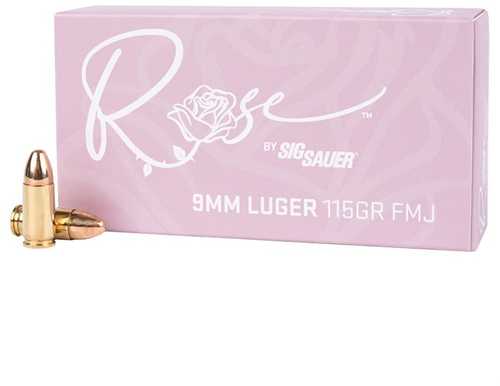 Sig Sauer Rose 9mm Luger Handgun Ammo – 115 Grain Full Metal Jacket 50 Rounds
