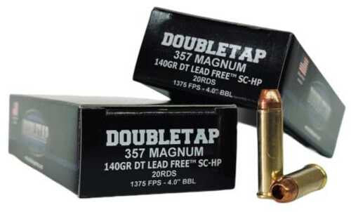 DoubleTap Ammunition 357 Magnum 140 Grain Solid Copper Hollow Point – Lead Free 20 Round Box