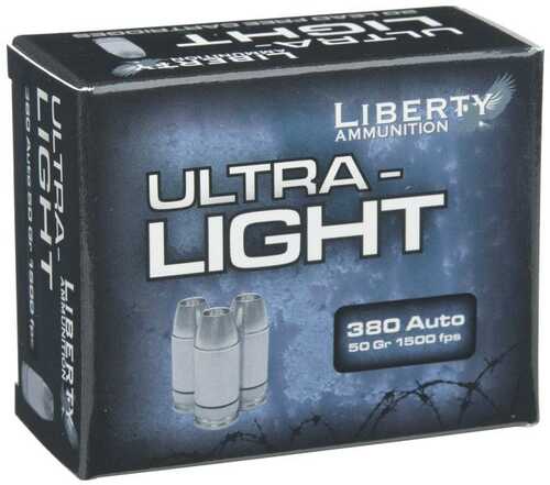 Liberty Ultra-Light Ammunition .380 ACP 50Gr Copper Mono Frag HP – Enhanced Kinetic Energy