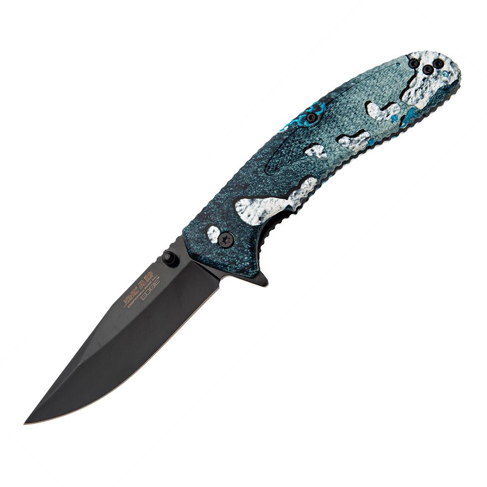 Bear & Son Cutlery Knives Bear & Son Cutlery Bear & Son Sideliner Folding Knife 3-1/2" Clip Point Blade TrueTimber Rift Blue
