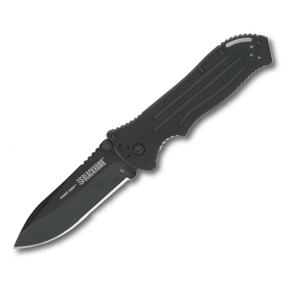 Bear & Son Cutlery Knives Bear & Son Cutlery Bear & Son Blackhawk Point Man Sideliner Folding Knife 3-3/8" Drop Point Blade Black