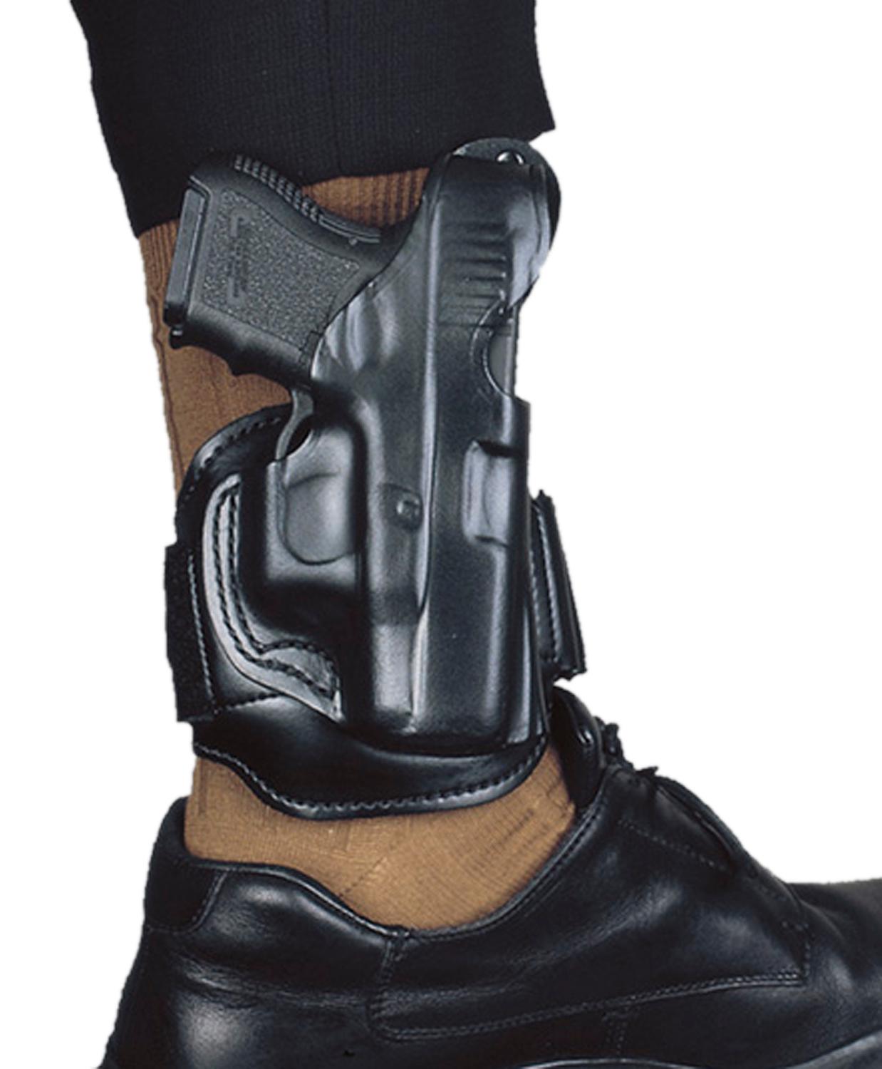 Desantis Leather Gun Holsters Desantis Leather 044 ANKLE HOLSTER With PAD FITS SIG P938 Left Hand