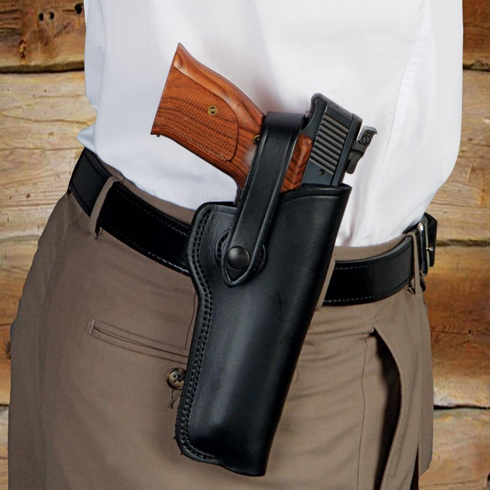 Desantis Leather Gun Holsters Desantis Leather DeSantis The Woodsman Holster for S&W 22 5.5" Black Right Hand