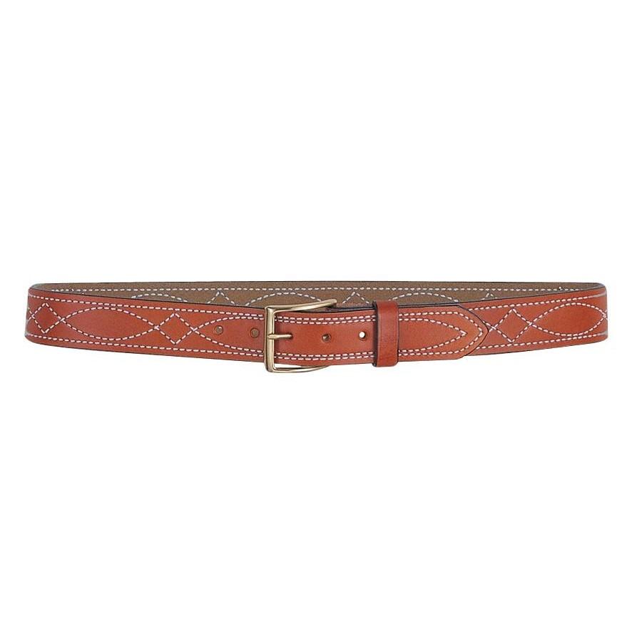 Desantis Leather Belts|Holster &amp; Duty Belts Desantis Leather DeSantis Fancy Stitch Lined Belt 1.5" Tan Size 42