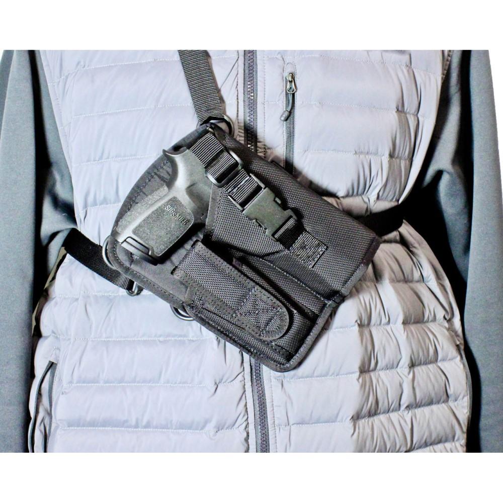 Desantis Leather Gun &amp; Magazine Combo Holsters Desantis Leather DeSantis #072 Yukon Hunting Rig Holster for Most Large Semi-Autos Black Right Hand