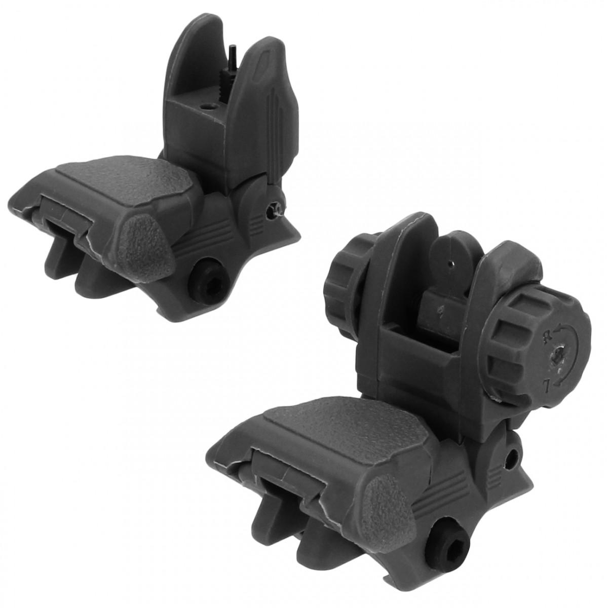 Tacfire Rifle Sights Tacfire  Tacfire AR-15 45 Same Plane/Low Profile Pop Up Sights - Black Polymer