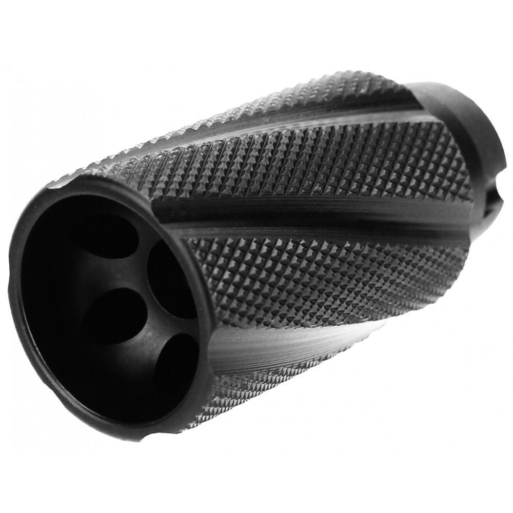 Tacfire Muzzle Devices Tacfire  Tacfire Knurled Linear Compensator Flash & Concussion Forwarder 7.62x39 14x1 Left Hand Black