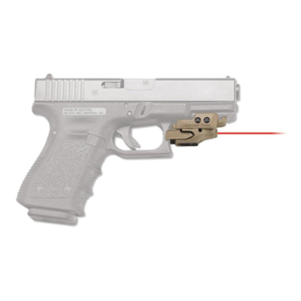 Crimson Trace Laser Sights Crimson Trace Crimson Defender Rail Master Red Universal Handgun Laser Sight Tan