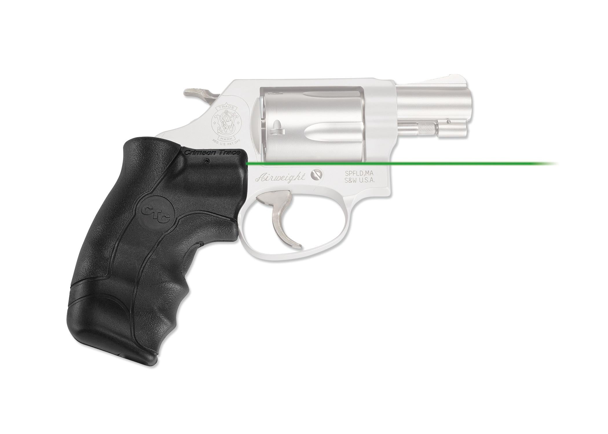 Crimson Trace Laser Sights Crimson Trace Lasergrips Laser Sight with Green Laser for S&W J-Frame Round Butt Revolvers