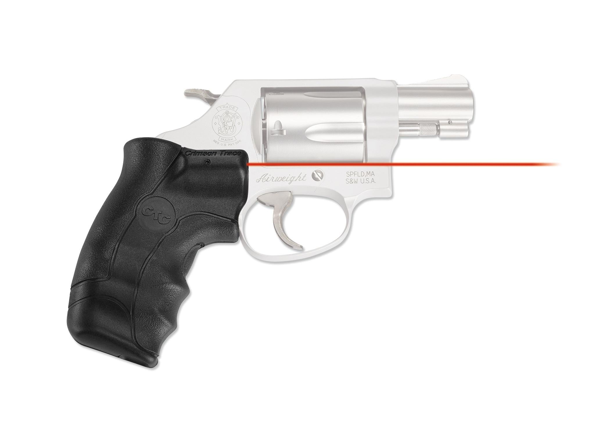 Crimson Trace Laser Sights Crimson Trace Lasergrips Laser Sight with Red Laser for S&W J-Frame Round Butt Revolvers