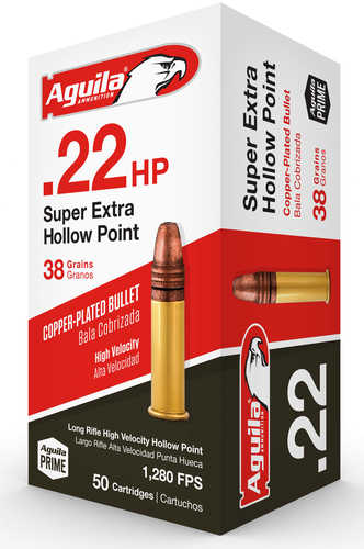 Aguila Super Extra High Velocity 22 LR Ammo - Precise Copper Plated Hollow Points for Target Shooting