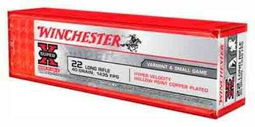 Winchester Super X 22 Long Rifle Ammunition - High Velocity 40 Grain Copper Plated Hollow Point