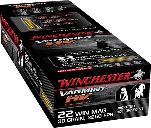 Winchester 22 Magnum Rimfire Ammunition - 50 Rounds of 30 Grain Hollow Point