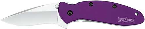 Kershaw Scallion Purple Folding Knife/Assisted 420HC/Satin Plain Clip Point Thumb Stud/Pocket 2.25" Aluminum