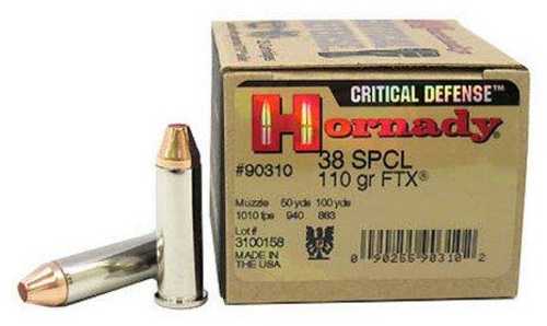 Hornady 38 Special Critical Defense 110 Grain – Enhanced Low-Light Visibility