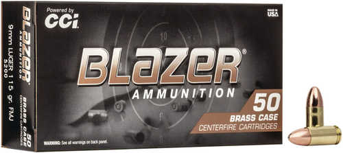CCI Blazer Brass 9mm 115 Grain Full Metal Jacket – Reliable Target Shooting Performance