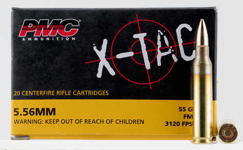 PMC X-TAC 5.56mm NATO 55 Grain Full Metal Jacket 20 Round Box