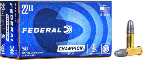 Federal 22 Long Rifle Ammunition - High Velocity 40 Grain Lead for Varmint and Small Game