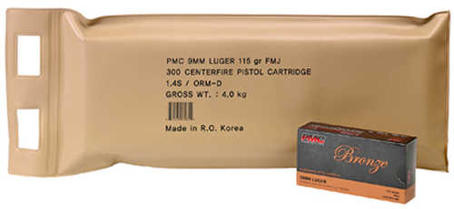 PMC 9mm Luger 300 Rounds Ammunition – High-Performance Full Metal Jacket