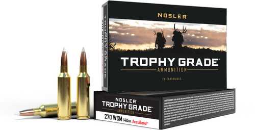 Nosler .270 WSM 140 Grain AccuBond Trophy Grade Ammunition