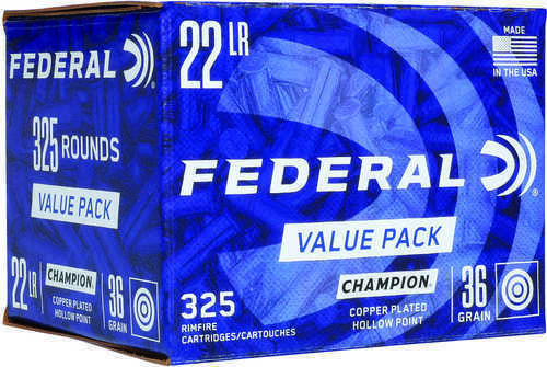 Federal 325 Value Pack 22 LR Copper Plated Hollow Point - Accurate and Affordable Performance for All Rim-Fire Pursuits