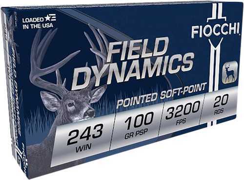 Fiocchi .243 Winchester 100 Grain SP BT Ammo, 20 Rounds