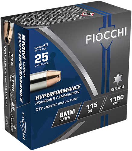 Fiocchi Hyperformance 9mm Luger 115 gr Hornady XTP – Reliable Hollow Point Performance