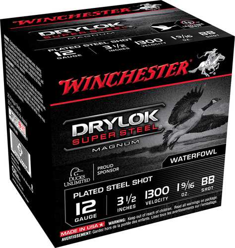 12 Gauge 25 Rounds Winchester Steel BB Shotshells Drylok