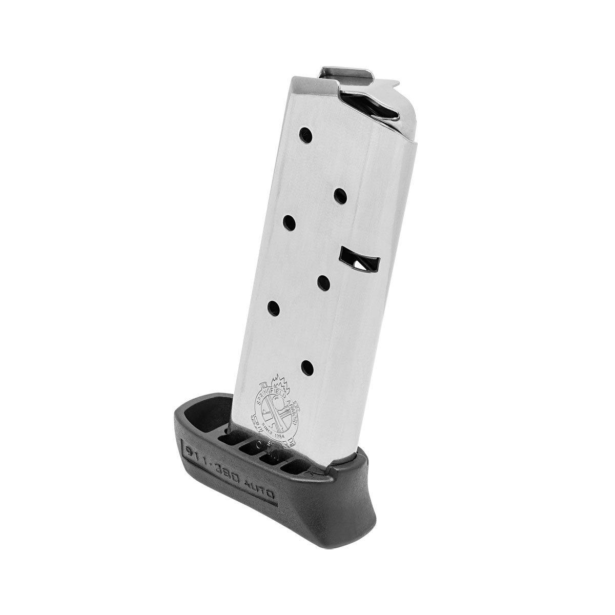 Springfield Armory Handgun Magazines Springfield Armory Springfield 911 Stainless Steel Magazine with Pinky Extension .380 ACP 7/rd