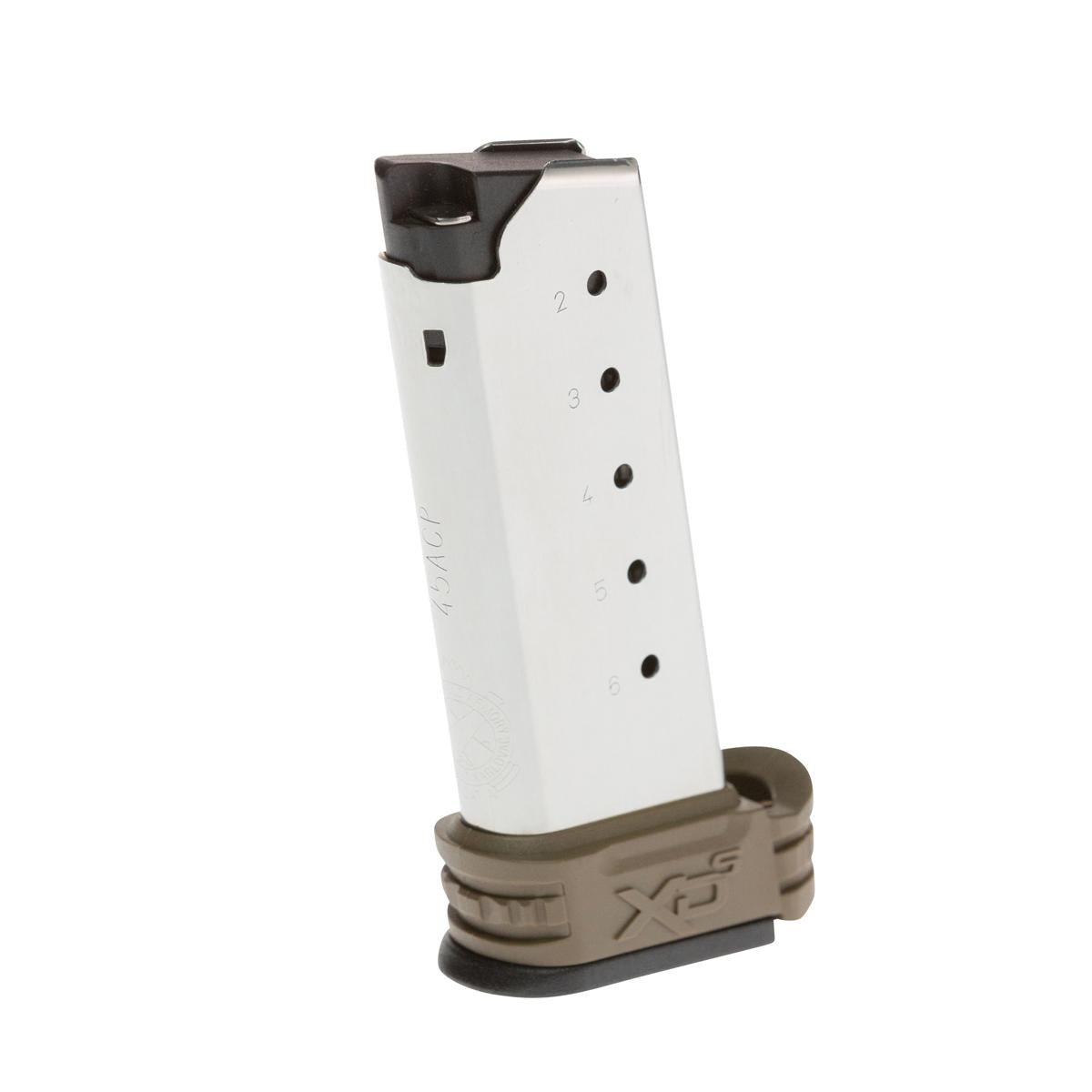 Springfield Armory Handgun Magazines Springfield Armory Springfield XD-S Extended Magazine Desert FDE .45 ACP 6/rd