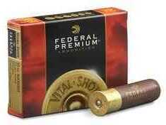 A box of Federal 12 Gauge 5 Rounds Ammunition, 2 3/4 #00 Buck with lead pellets, with one shotgun shell featuring the FLITECONTROL wad displayed in front.