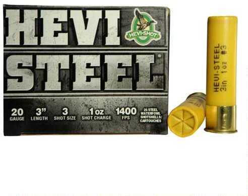 20 Gauge 25 Rounds HEVI Steel 3 Inch Seven Eighths