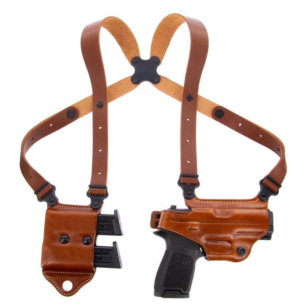 Galco Gun &amp; Magazine Combo Holsters Galco Galco Miami Classic II Shoulder System Holster for Colt 1911 5" Tan Right Hand