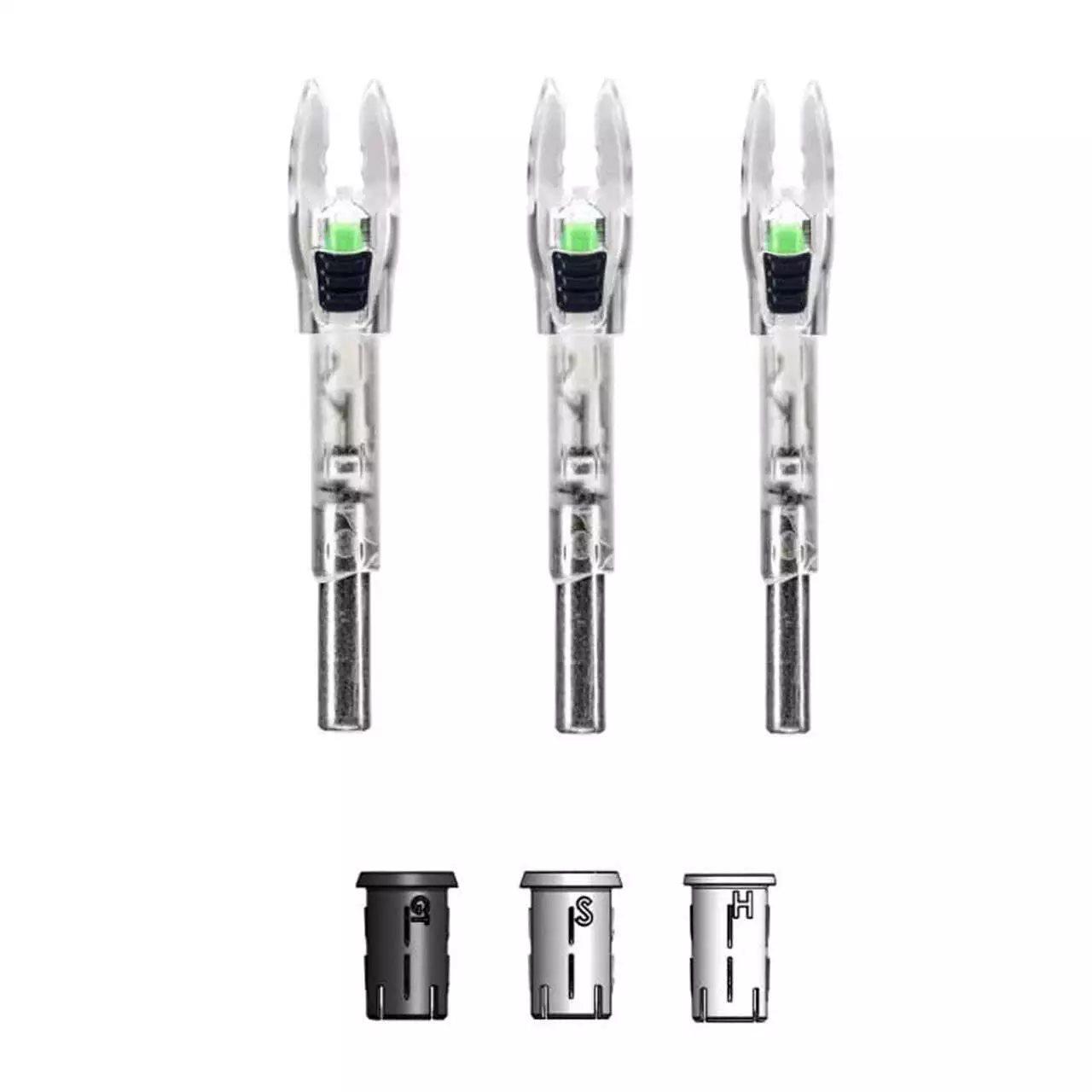 Feradyne Outdoors Broadheads Field &amp; Specialty Points Feradyne Outdoors Nockturnal Shift Universal Green Lighted Nocks 3/pk