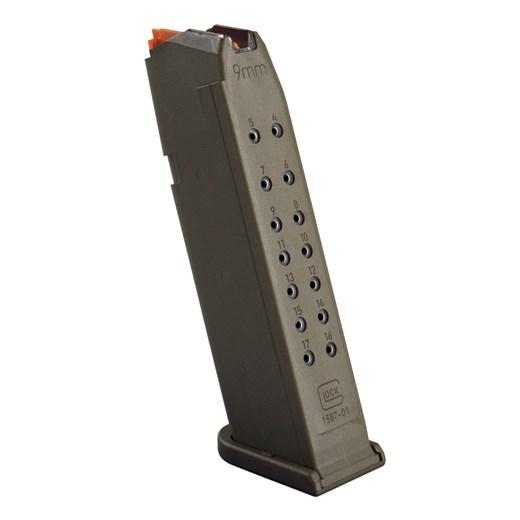 Glock Handgun Magazines Glock Gen5 Factory Magazine G17 G17L G19 G26 G34 9mm Luger - OD Green 17/rd (Pkg)