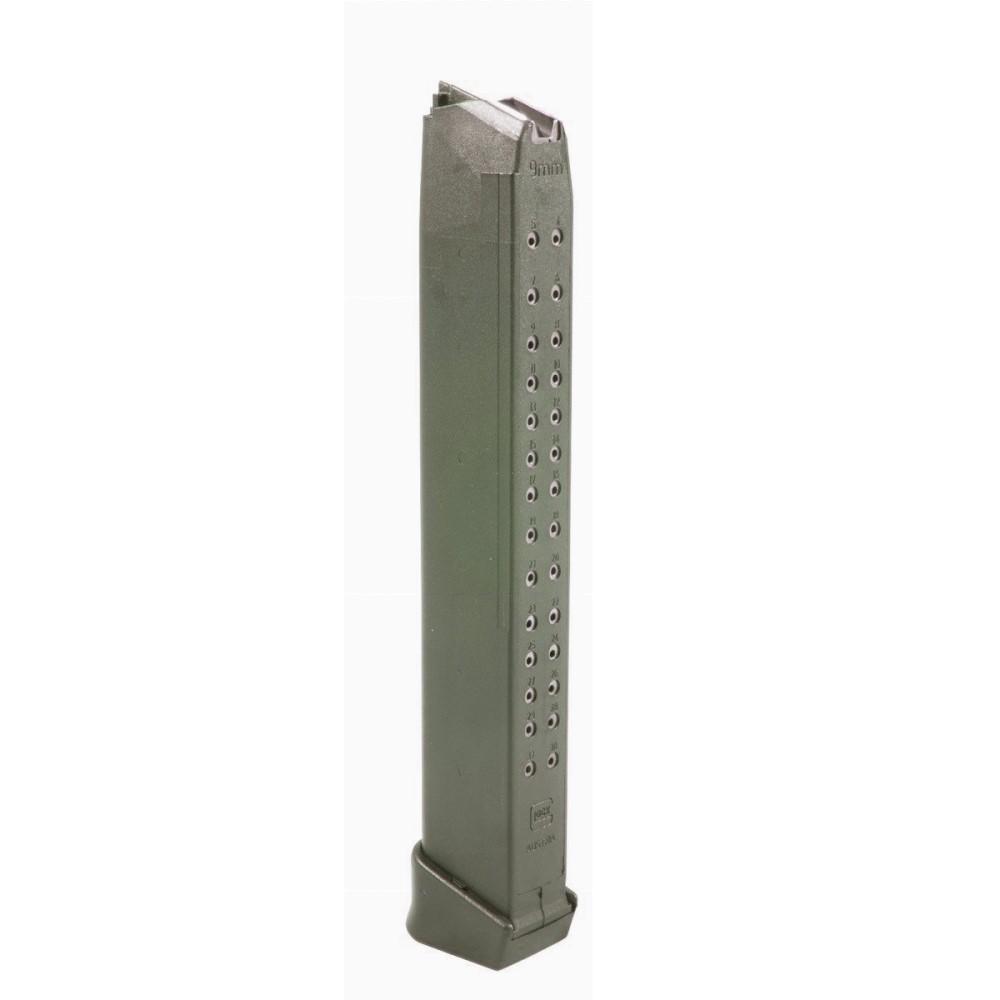 Glock Handgun Magazines Glock Gen5 Factory Handgun Magazine for G17 G17L G19 G19X G26 G34 OD Green 9mm Luger 33 Round Pkg