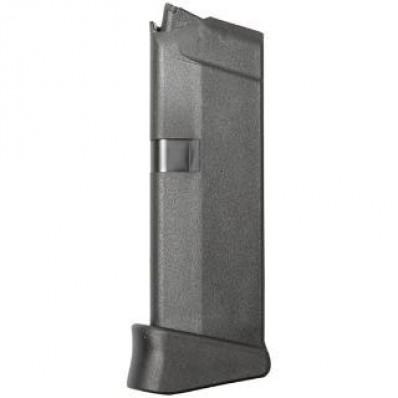 Glock Handgun Magazines Glock Factory Original Glock 43 Magazine With EXT Finger Black Polymer Rest 9mm Luger 6/rd Pkg'd