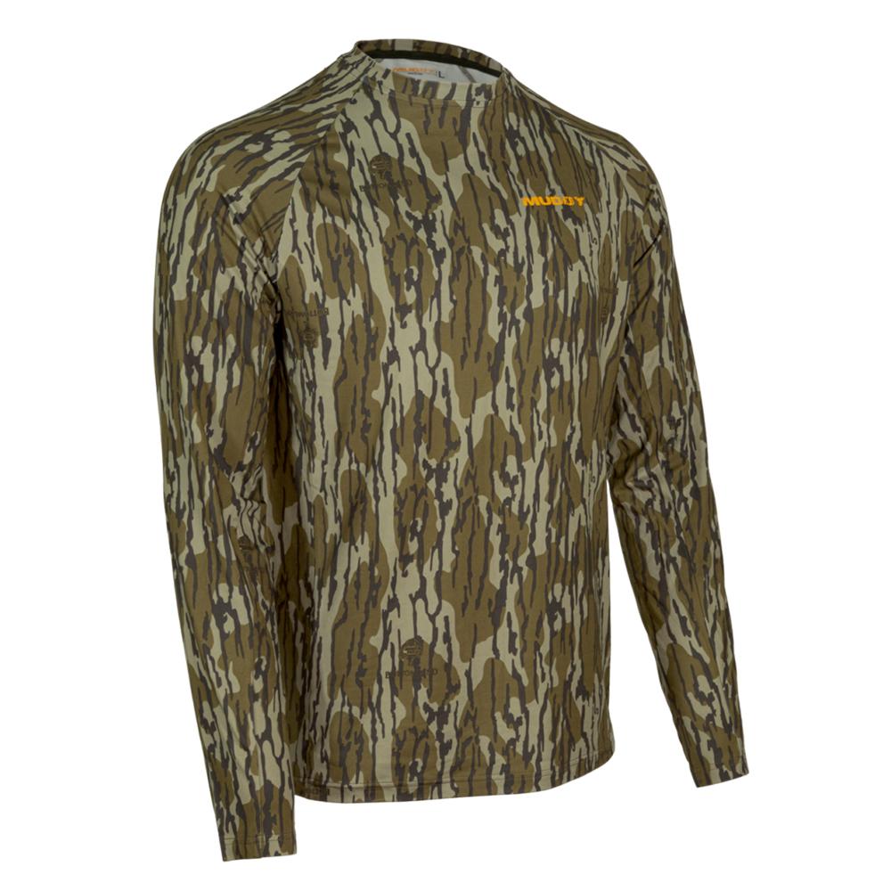 Gsm Long Sleeve Shirts Gsm Muddy Base Layer Crew Long Sleeve Shirt Mossy Oak Bottomland L