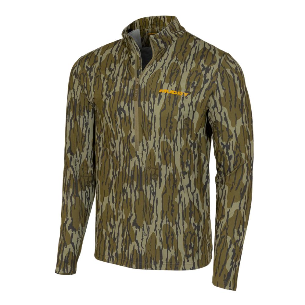 Gsm Jackets Coats &amp; Parkas Gsm Muddy TR Lightweight Quarter Zip Long Sleeve Shirt Mossy Oak Bottomland L