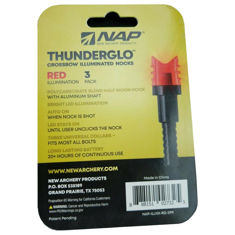 Gsm Arrow Components Gsm NAP Illuminated Half Moon nock Xbow - Red - 3-pack