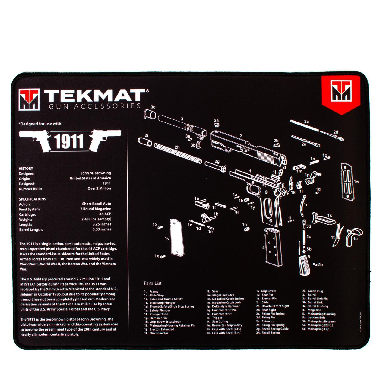 Gsm Gun Cleaning Mats Gsm TekMat 15x20 Ultra Premium Gun Cleaning - 1911