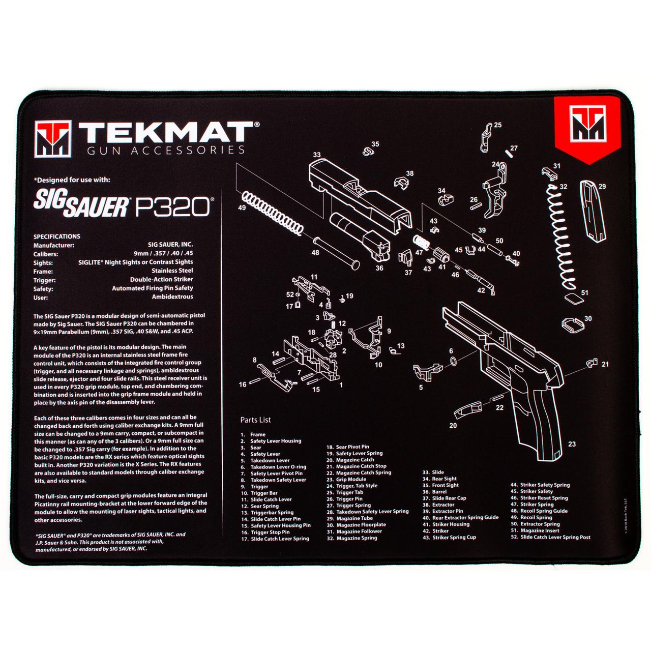 Gsm Gun Cleaning Mats Gsm TekMat 15x20 Ultra Premium Gun Cleaning - Sig Sauer P320