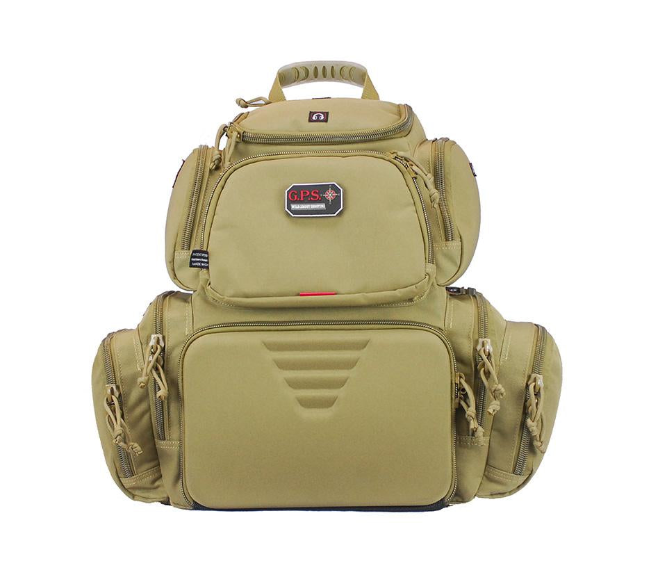 G-Outdoors Backpacks|Handgun Cases|Packs &amp; Bags G-Outdoors G-Outdoors Handgunner Backpack with 4 Handgun Cradle Tan