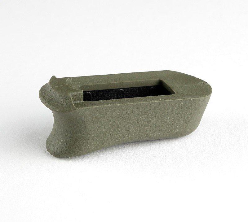 Hogue Magazine Extensions Hogue  Kimber Micro 9 Rubber Magazine Extended Base Pad OD Green